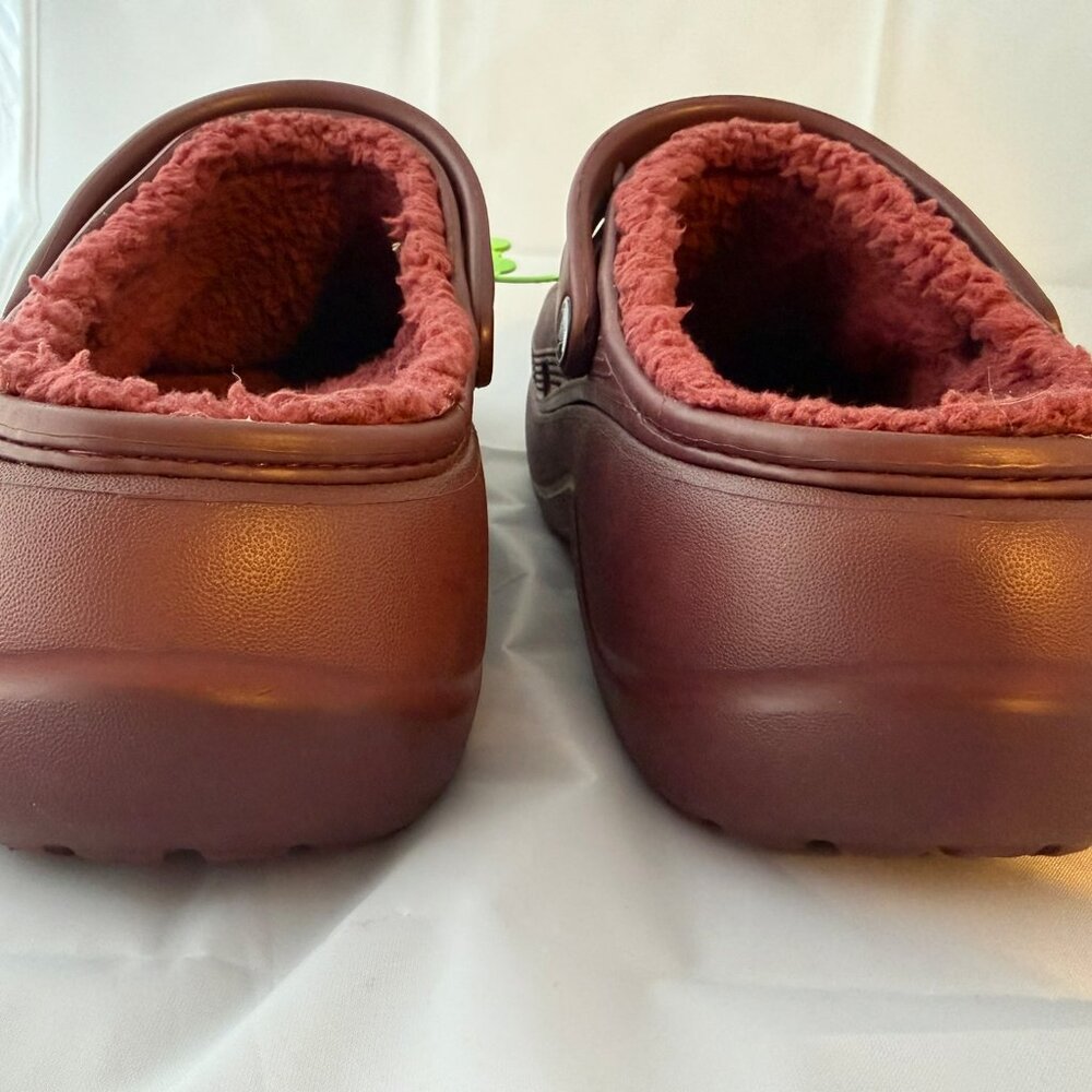 Crocs Unisex Maroon Cozy Soft Classic Fleece Lined Clogs Size Women 11 New - Picture 4 of 5